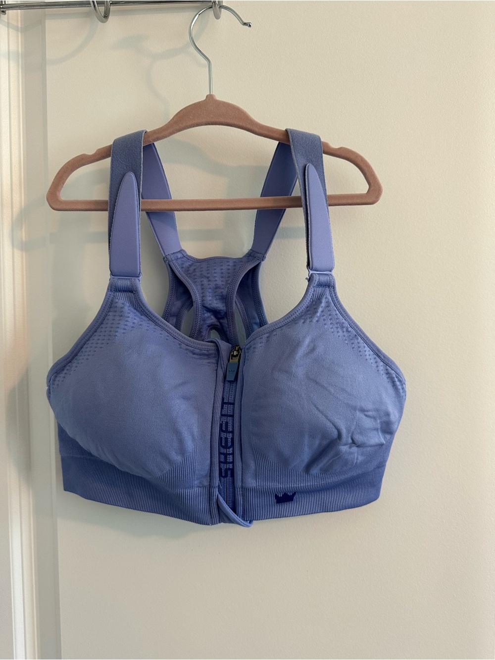 SHEFIT Front-Zip Sports Bra in Light Lavender